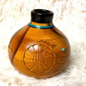 Dwayne Black Horse, woodgrain pottery collection, EUC,Authentic Navajo collector